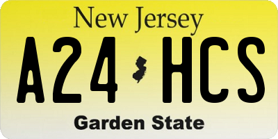 NJ license plate A24HCS