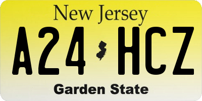 NJ license plate A24HCZ