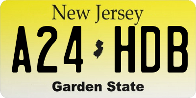 NJ license plate A24HDB