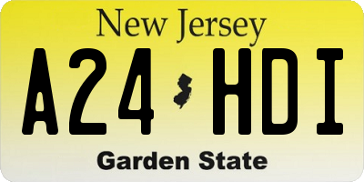 NJ license plate A24HDI
