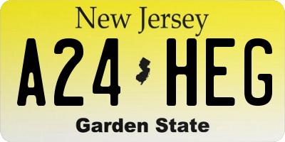 NJ license plate A24HEG