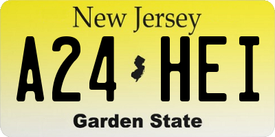 NJ license plate A24HEI