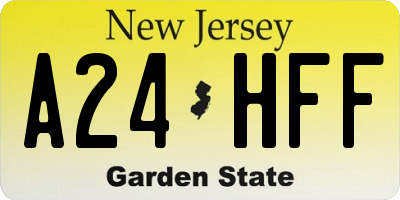 NJ license plate A24HFF