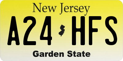 NJ license plate A24HFS