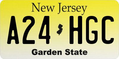 NJ license plate A24HGC
