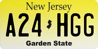 NJ license plate A24HGG
