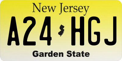 NJ license plate A24HGJ