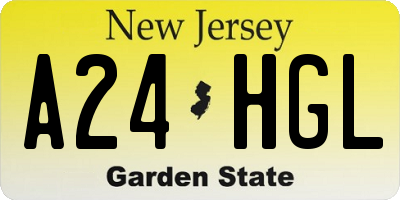 NJ license plate A24HGL