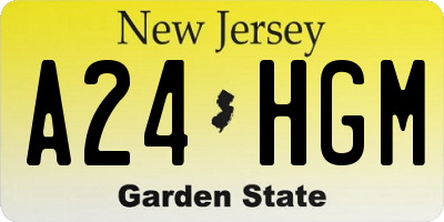 NJ license plate A24HGM