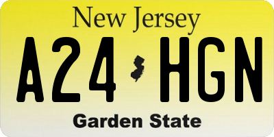 NJ license plate A24HGN