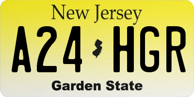 NJ license plate A24HGR