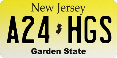 NJ license plate A24HGS
