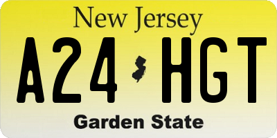 NJ license plate A24HGT