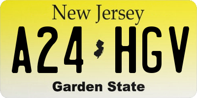 NJ license plate A24HGV