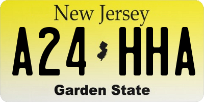 NJ license plate A24HHA