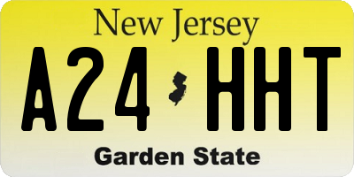 NJ license plate A24HHT