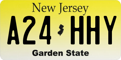 NJ license plate A24HHY