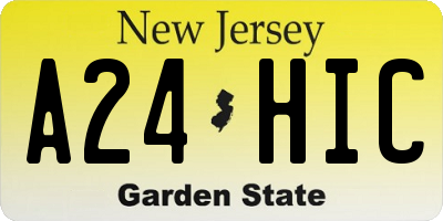 NJ license plate A24HIC