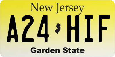 NJ license plate A24HIF