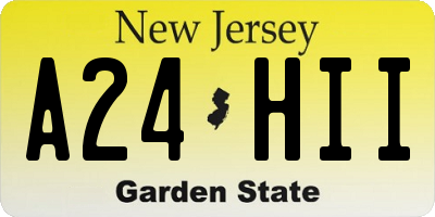 NJ license plate A24HII