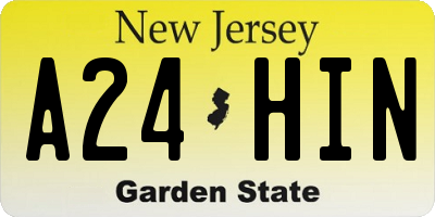 NJ license plate A24HIN