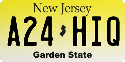NJ license plate A24HIQ