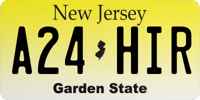 NJ license plate A24HIR