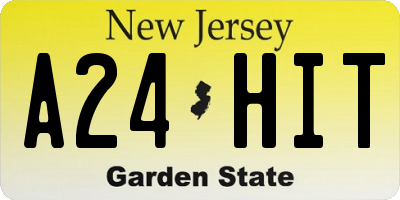 NJ license plate A24HIT