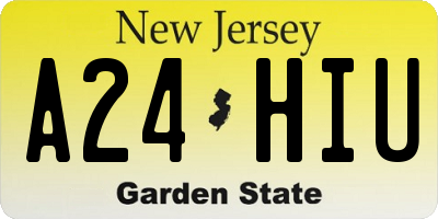 NJ license plate A24HIU