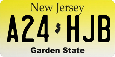 NJ license plate A24HJB