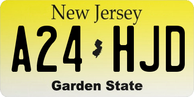 NJ license plate A24HJD