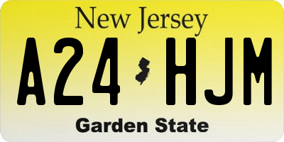 NJ license plate A24HJM
