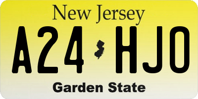 NJ license plate A24HJO