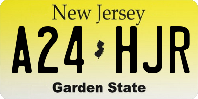 NJ license plate A24HJR