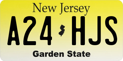 NJ license plate A24HJS