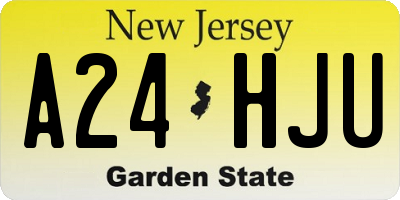 NJ license plate A24HJU