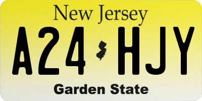 NJ license plate A24HJY