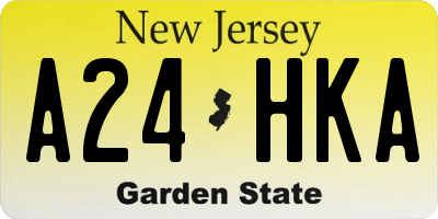 NJ license plate A24HKA