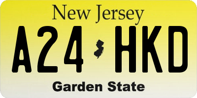 NJ license plate A24HKD