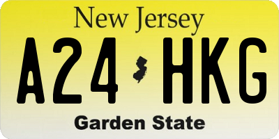 NJ license plate A24HKG