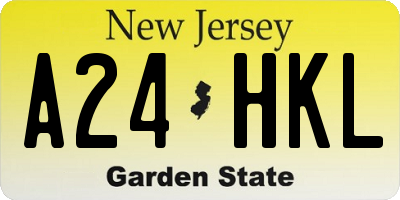 NJ license plate A24HKL