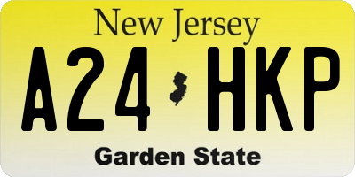 NJ license plate A24HKP