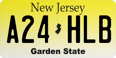 NJ license plate A24HLB