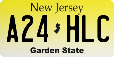 NJ license plate A24HLC