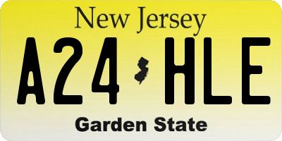 NJ license plate A24HLE