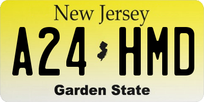 NJ license plate A24HMD
