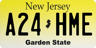 NJ license plate A24HME