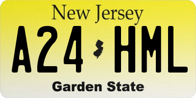 NJ license plate A24HML