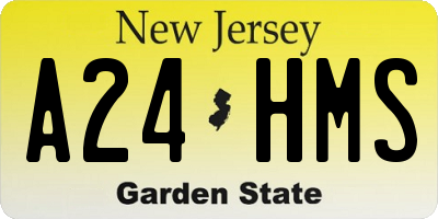 NJ license plate A24HMS