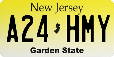 NJ license plate A24HMY